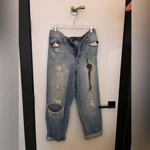 J crew point sur distressed mom jeans